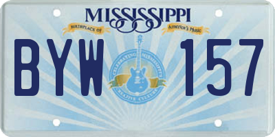 MS license plate BYW157
