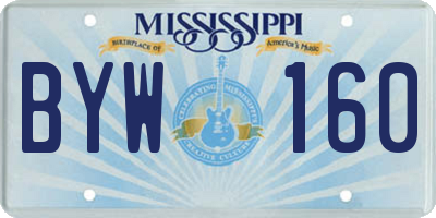 MS license plate BYW160