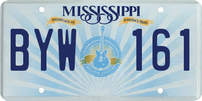 MS license plate BYW161