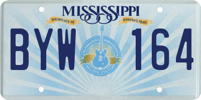 MS license plate BYW164