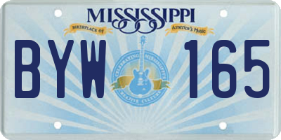 MS license plate BYW165