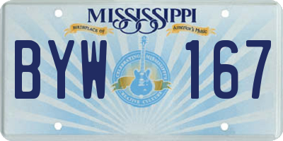 MS license plate BYW167
