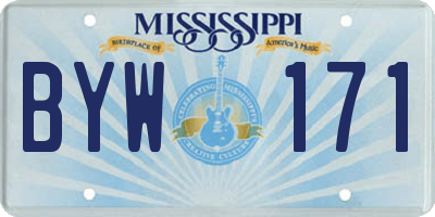 MS license plate BYW171