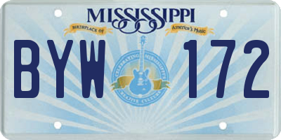 MS license plate BYW172