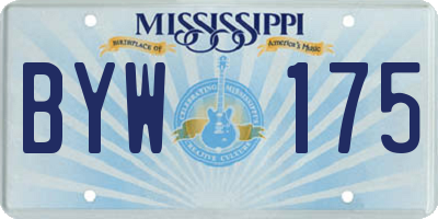 MS license plate BYW175