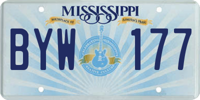 MS license plate BYW177