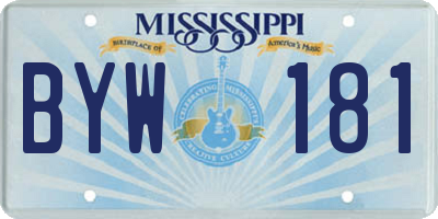 MS license plate BYW181