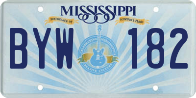 MS license plate BYW182