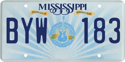 MS license plate BYW183