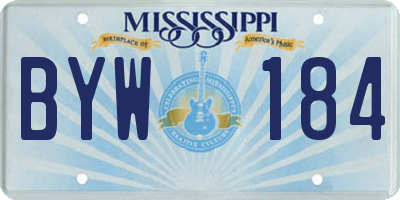 MS license plate BYW184