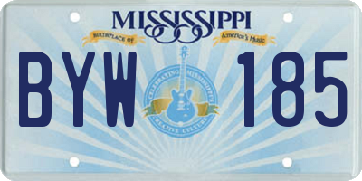 MS license plate BYW185