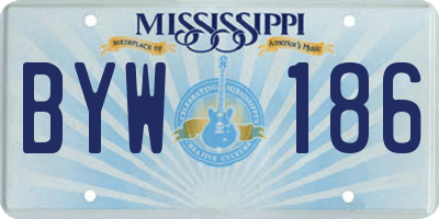 MS license plate BYW186