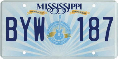 MS license plate BYW187