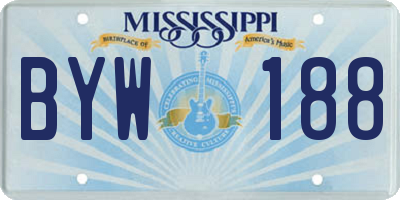 MS license plate BYW188