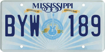 MS license plate BYW189