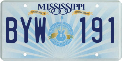 MS license plate BYW191