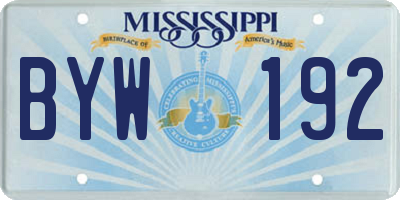 MS license plate BYW192