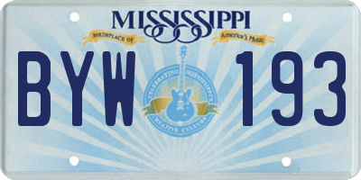 MS license plate BYW193