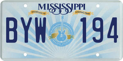 MS license plate BYW194