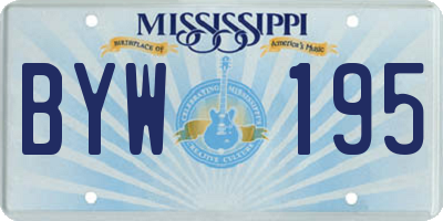 MS license plate BYW195