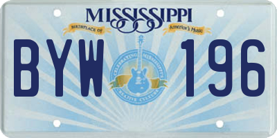 MS license plate BYW196