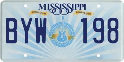 MS license plate BYW198