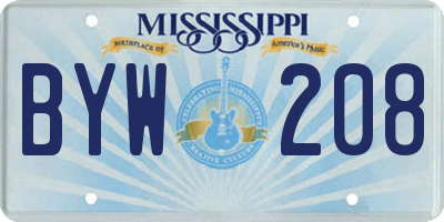 MS license plate BYW208