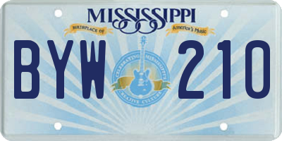MS license plate BYW210