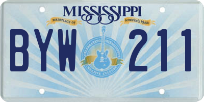 MS license plate BYW211