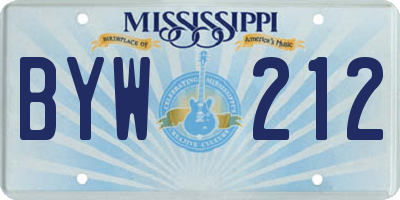 MS license plate BYW212