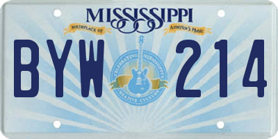MS license plate BYW214