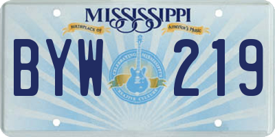 MS license plate BYW219