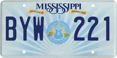 MS license plate BYW221