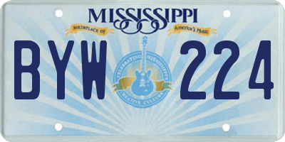 MS license plate BYW224