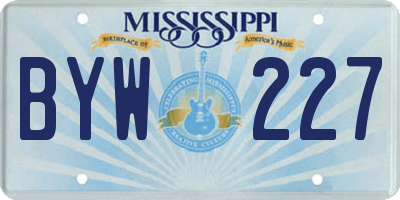 MS license plate BYW227