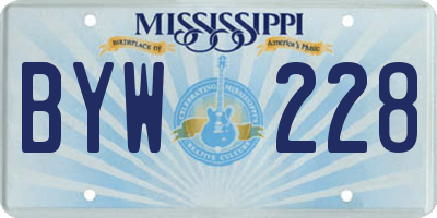 MS license plate BYW228