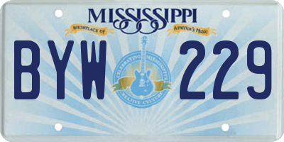 MS license plate BYW229