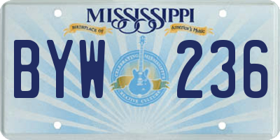 MS license plate BYW236