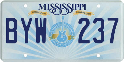 MS license plate BYW237