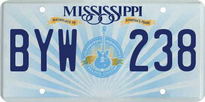 MS license plate BYW238