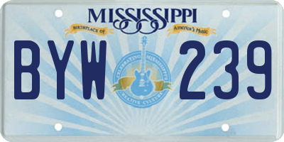 MS license plate BYW239
