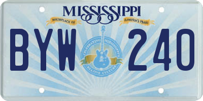 MS license plate BYW240