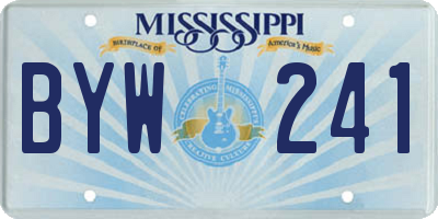MS license plate BYW241