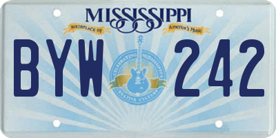 MS license plate BYW242