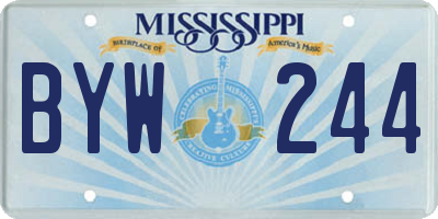 MS license plate BYW244
