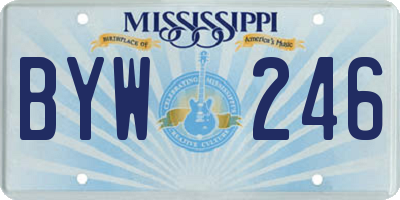 MS license plate BYW246
