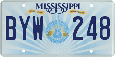 MS license plate BYW248