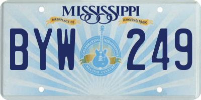 MS license plate BYW249