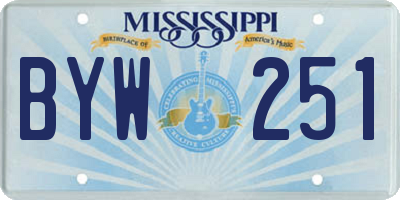 MS license plate BYW251