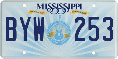 MS license plate BYW253
